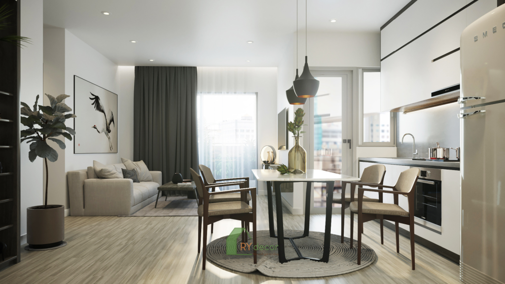 Palm Heights - 83m2 - Chị B 4 Plam heights khu vuc khach bep