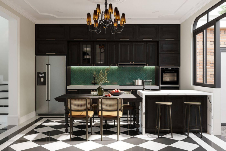 PHONG CÁCH INDOCHINE: TỪ NỘI THẤT ĐẾN NGOẠI THẤT 4 phòng bếp phong cách indochine