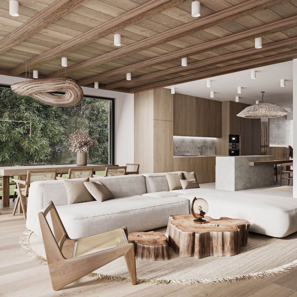 cứa sổ lớn phong cách rustic