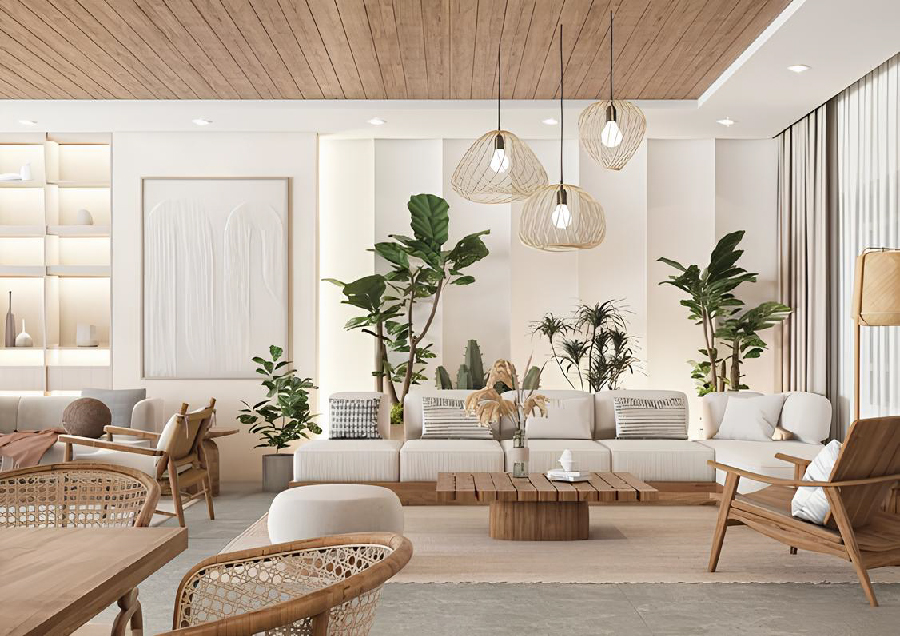 chất liệu trong phong cách tropical