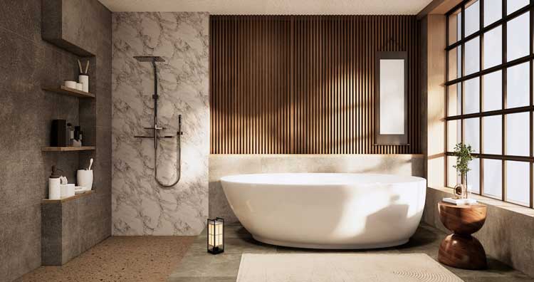 PHONG CÁCH WABI-SABI TÔN VINH VẺ ĐẸP CỦA TỰ NHIÊN 9 phòng tắm