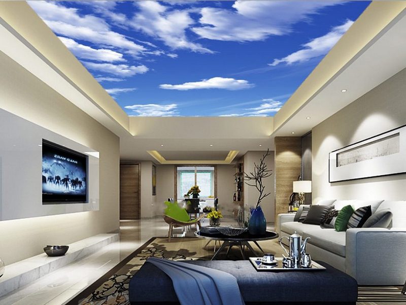 Ý TƯỞNG TRANG TRÍ TRẦN NHÀ ĐA PHONG CÁCH 2025 9 sơn vẽ trang trí trần nhà