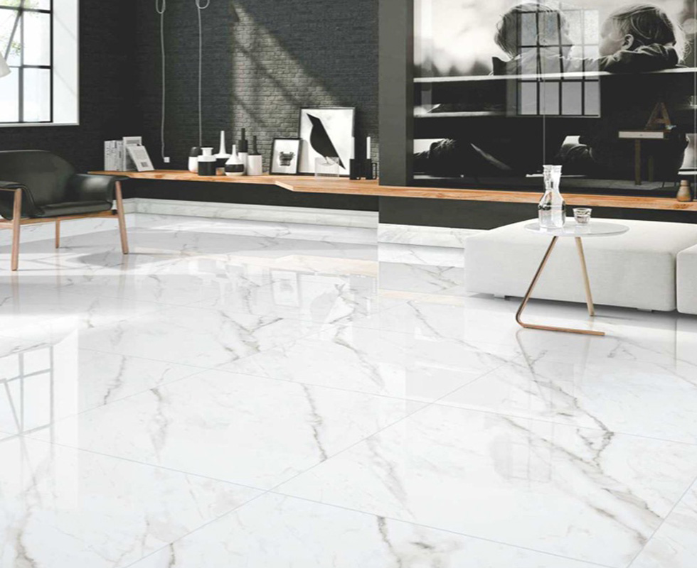 . Gạch lát phòng khách vân đá marble