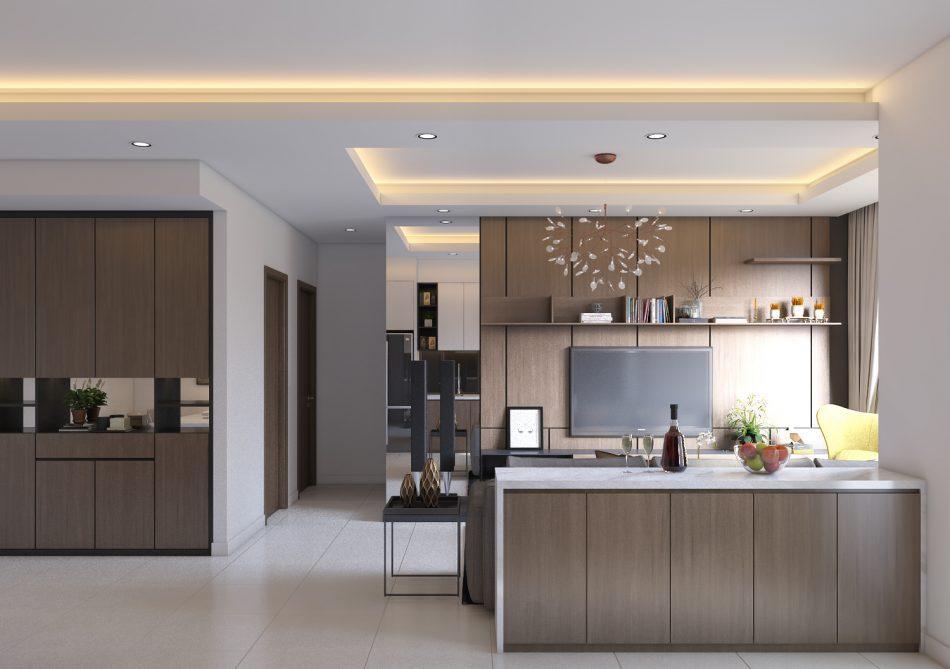 THIẾT KẾ PHONG CÁCH ĐƯƠNG ĐẠI SANG TRỌNG VÀ TIỆN NGHI 16 Thiết kế phòng khách