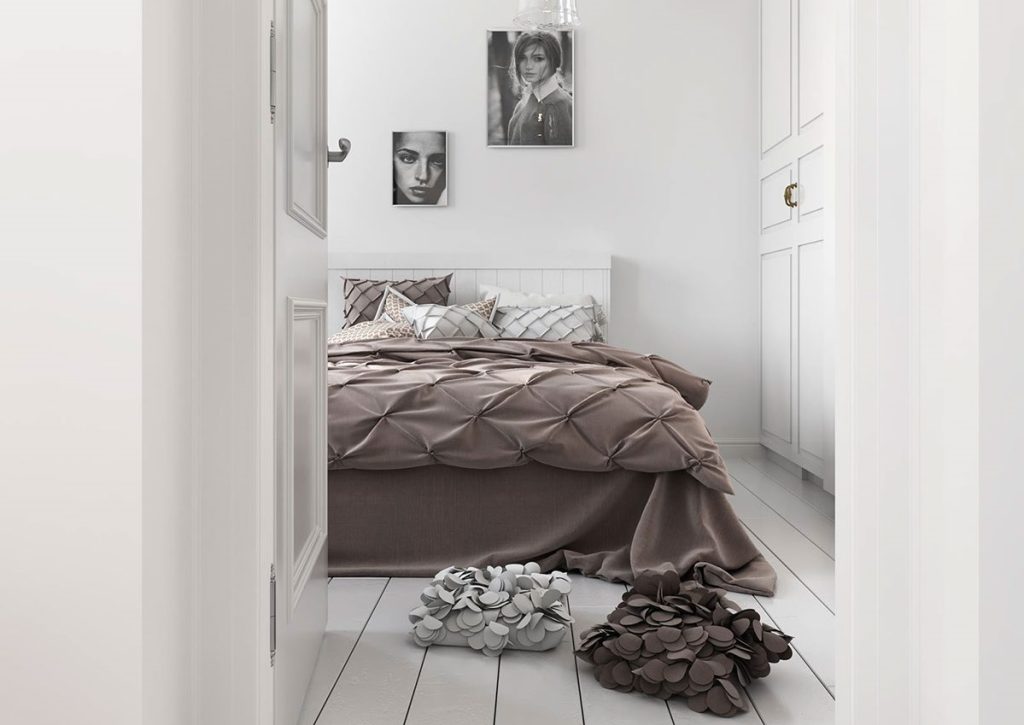 LỖI TRANG TRÍ PHÒNG NGỦ BẠN NÊN TRÁNH GIÚP NGỦ NGON 7 Giường ngủ đối diện cửa ra vào