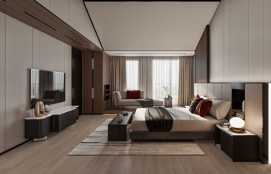 THIẾT KẾ PHÒNG NGỦ MASTER TIỆN NGHI VÀ SANG TRỌNG 2024 3 pn master 07 decox design