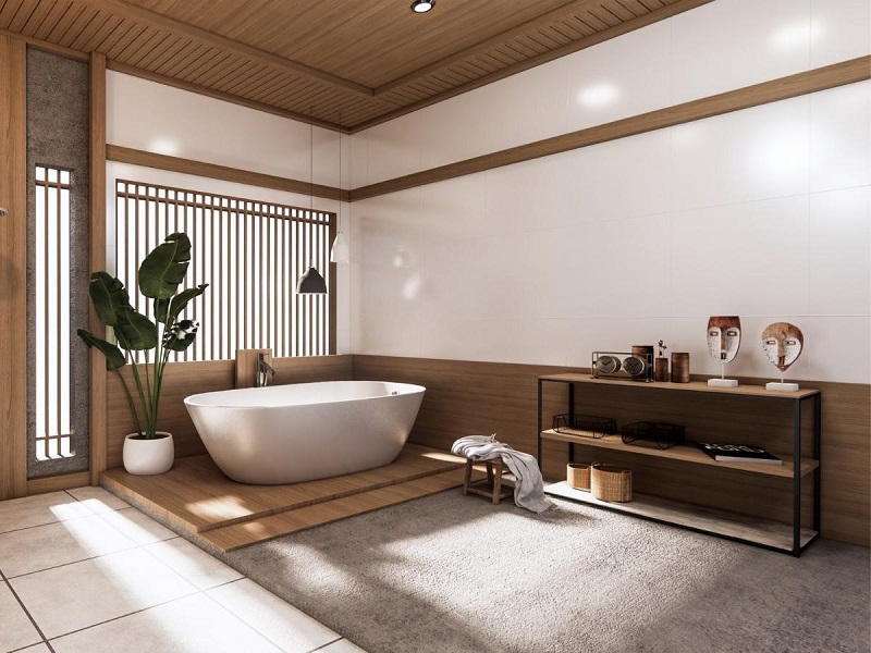 thiết kế phòng tắm phong cách Nhật Bản